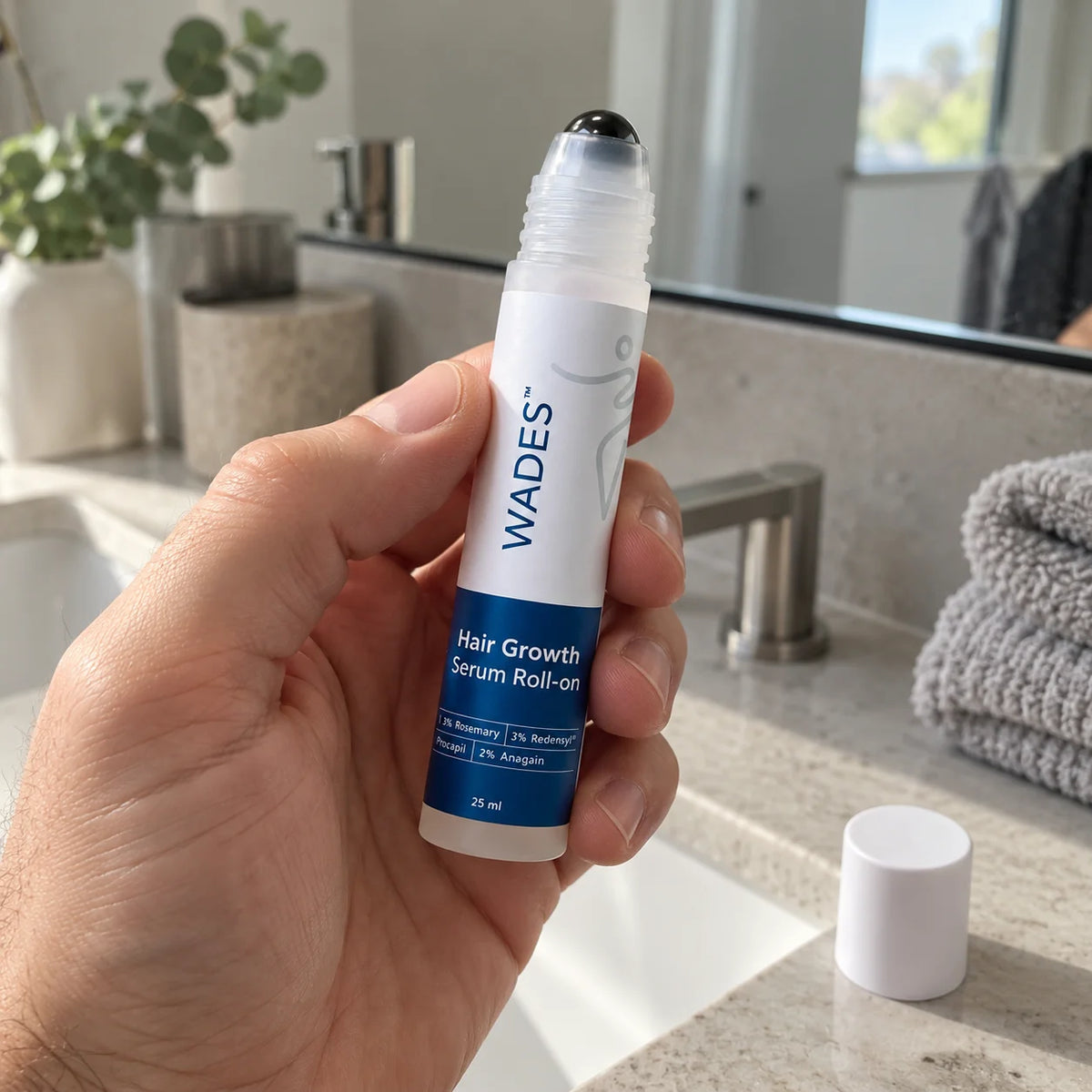 Hårvekstserum roll-on – for tynt hår
